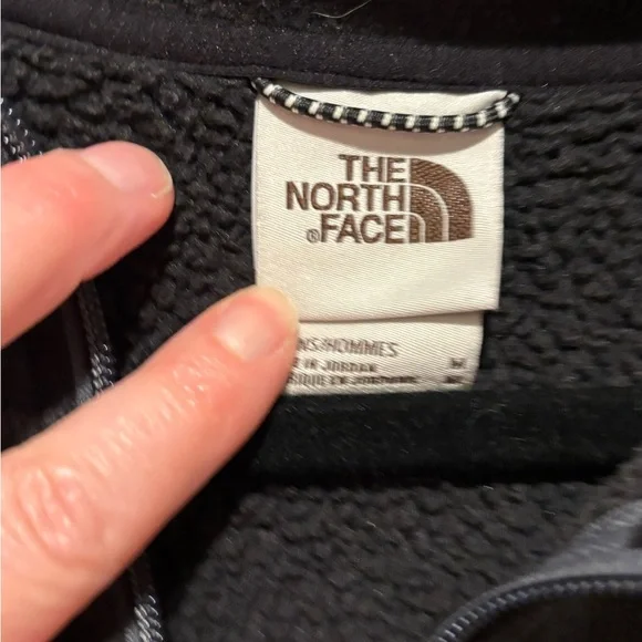 The North Face Black Zip Up Sweater with High Collar - Large - Picture 3 of 5